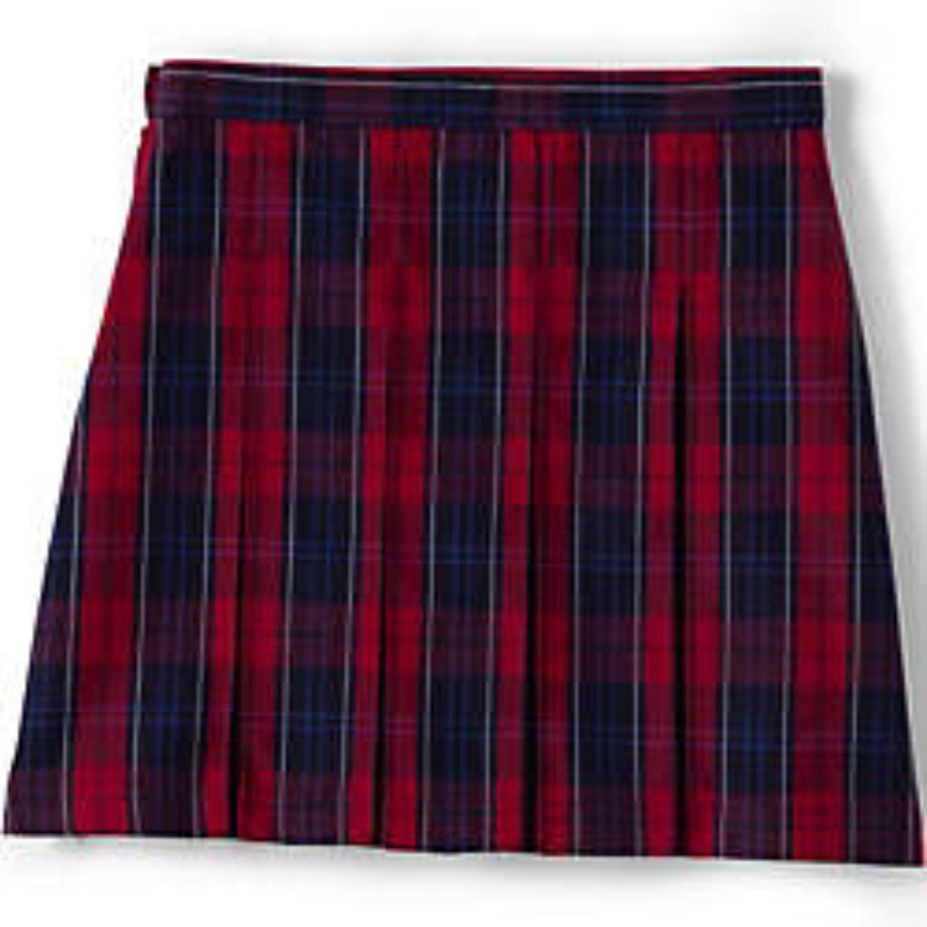 Lands' End Women's School Uniform Plaid Box Pleat Skirt, Nwt